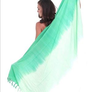 Green and white tie dye Surong. One size